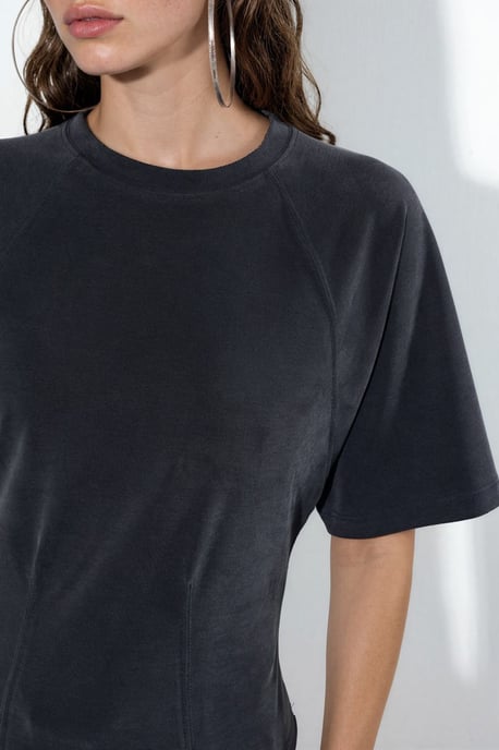 Rippstrick Crew Neck Kurzarmbluse - Image 4
