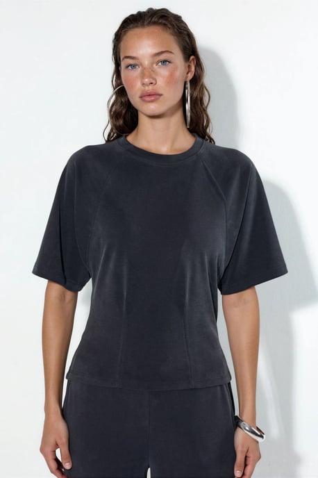 Rippstrick Crew Neck Kurzarmbluse - Image 5
