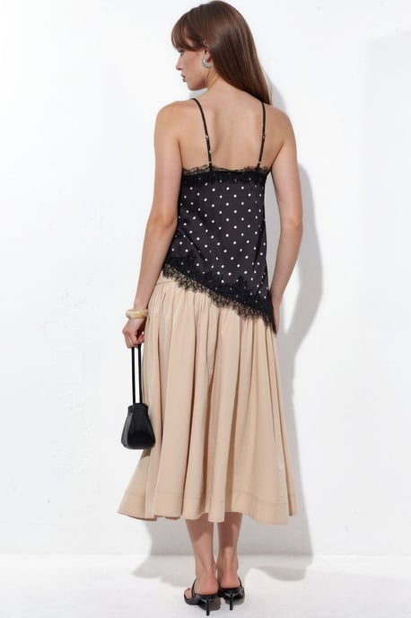 Punkte Satin V-Ausschnitt Cami Bluse - Image 3