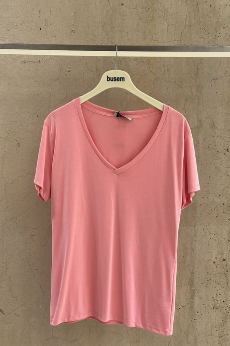 V-Ausschnitt Kurzarm Modal Bluse - Image 1