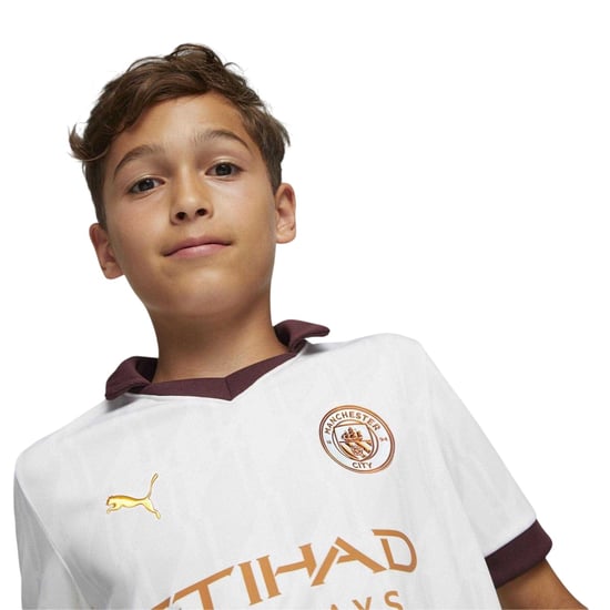 Puma - "Manchester City" Auswärts-Trikot für Kinder (Weiß/Bronze/Burgunderrot) - Image 4