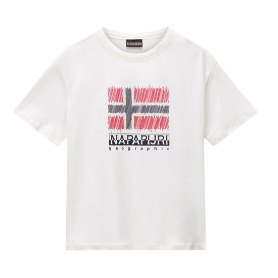 Napapijri - "Adige" T-Shirt für Kinder, Rundhalsausschnitt (Weiß/Rot) - Image 1