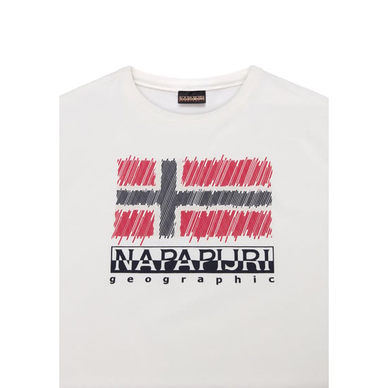 Napapijri - "Adige" T-Shirt für Kinder, Rundhalsausschnitt (Weiß/Rot) - Image 3
