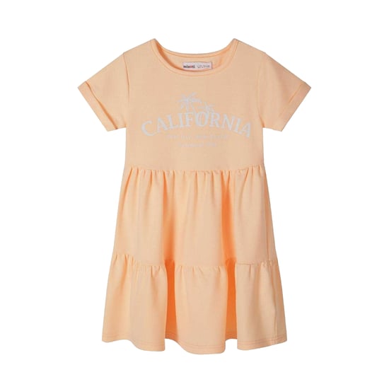 Minoti - Kleid für Mädchen, Gestaffelter Saum, kurzärmlig (Orange) - Image 2