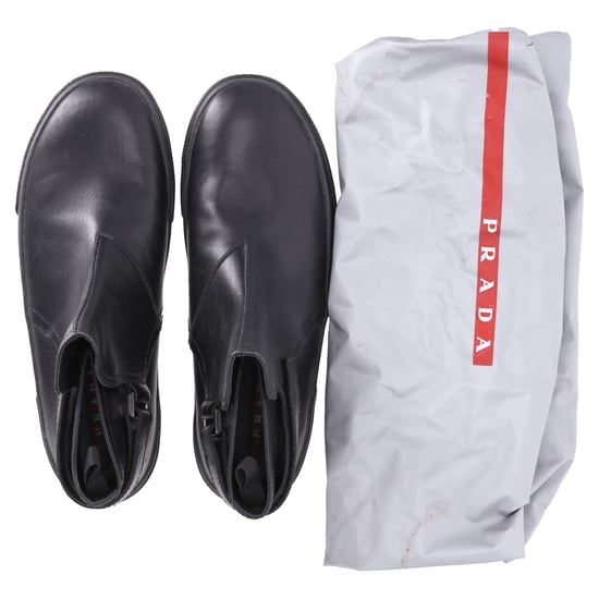 Prada Sport Klettverschluss-Ankle Boots aus schwarzem Leder - Image 6