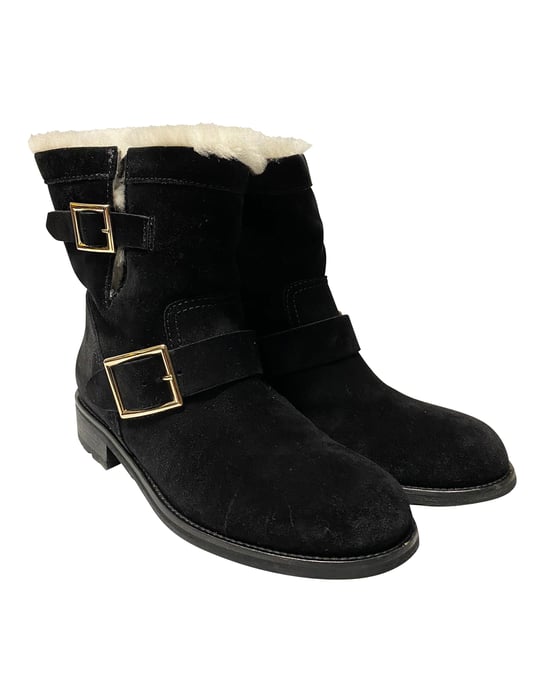 Jimmy Choo Youth II Stiefel aus schwarzem Wildleder - Image 2