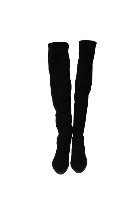 Stuart Weitzman Lowland Über Knielange Stiefel aus schwarzem Wildleder - Image 3