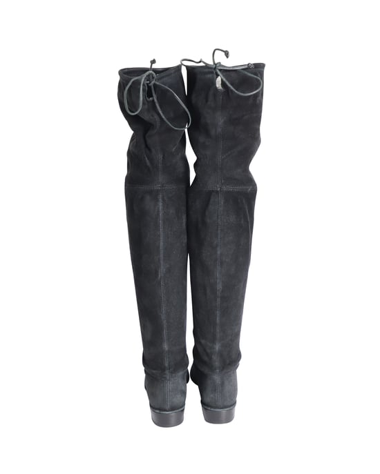 Stuart Weitzman Lowland Über-Knie-Stiefel aus schwarzem Wildleder - Image 4