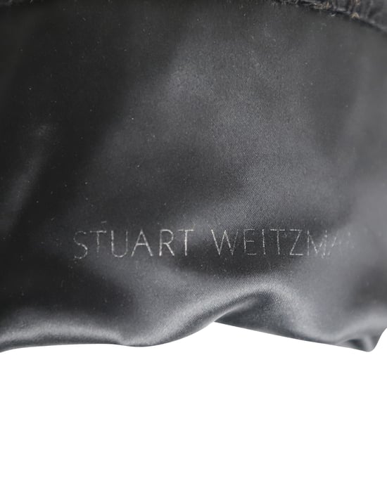 Stuart Weitzman Lowland Über-Knie-Stiefel aus schwarzem Wildleder - Image 6