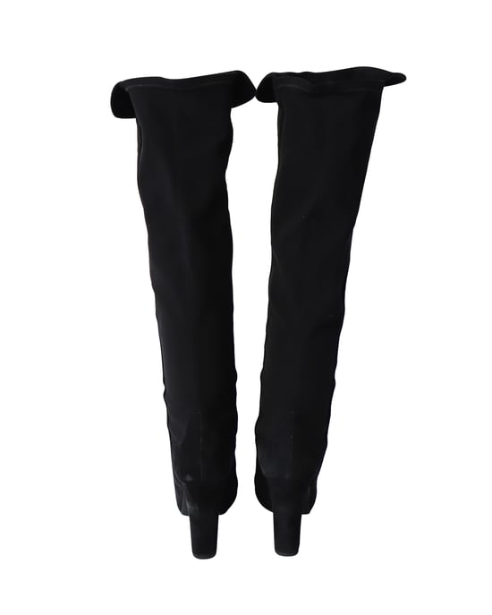Stuart Weitzman Hiline Kniehohe Stiefel aus schwarzem Wildleder - Image 3