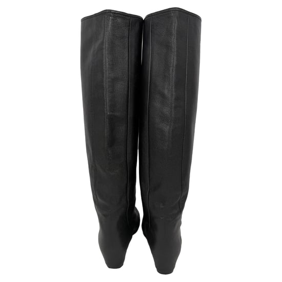 Lanvin Knielange Wedge-Stiefel aus schwarzem Leder - Image 4