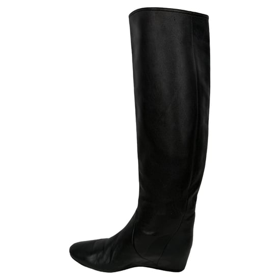 Lanvin Knielange Wedge-Stiefel aus schwarzem Leder - Image 5