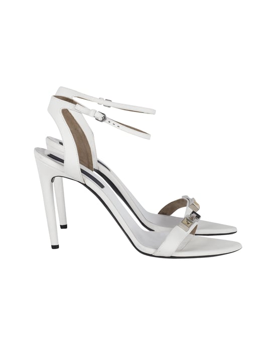 Proenza Schouler Knöchelriemen Sandalen mit geometrischen Beschlägen aus weißem Leder - Image 1
