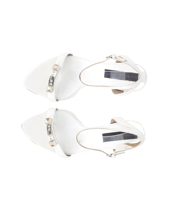Proenza Schouler Knöchelriemen Sandalen mit geometrischen Beschlägen aus weißem Leder - Image 4
