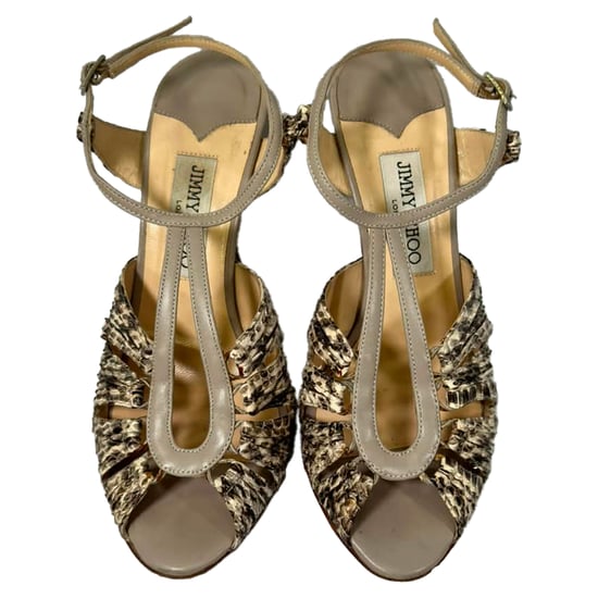 Jimmy Choo Python-Prägung Riemchen-Sandalen aus tierisch gemustertem Leder - Image 3