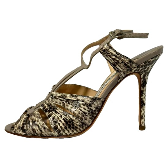 Jimmy Choo Python-Prägung Riemchen-Sandalen aus tierisch gemustertem Leder - Image 5