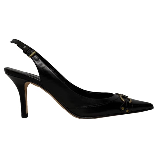 Dior CD Slingback-Pumps aus schwarzem Leder - Image 1