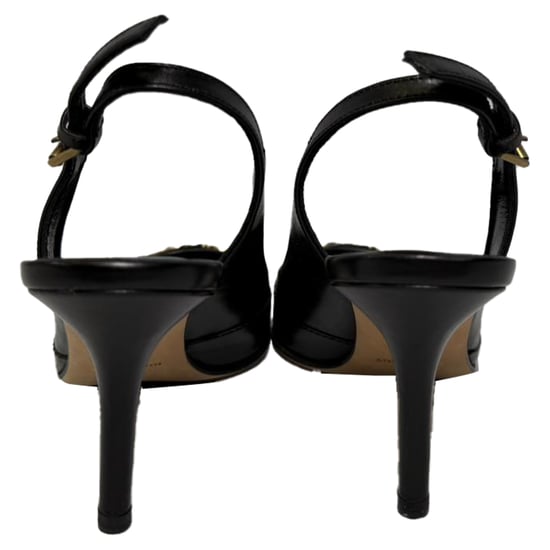 Dior CD Slingback-Pumps aus schwarzem Leder - Image 3