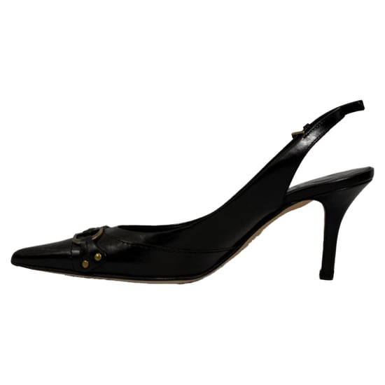Dior CD Slingback-Pumps aus schwarzem Leder - Image 5