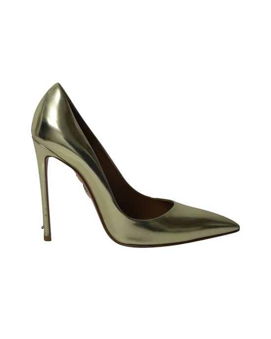 Aquazzura Purist Pumps aus goldfarbenem Lackleder - Image 1