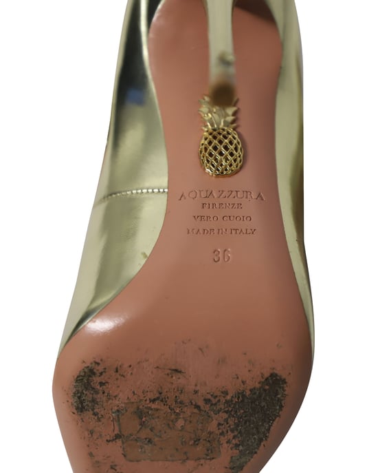 Aquazzura Purist Pumps aus goldfarbenem Lackleder - Image 6