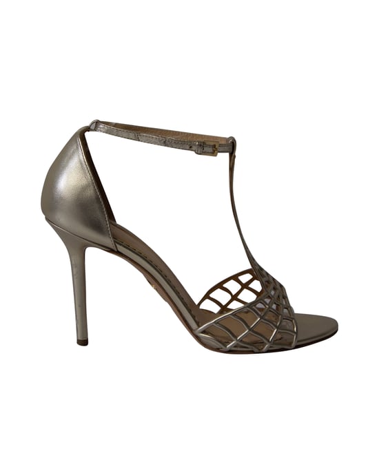 Charlotte Olympia Web-Sandalen aus goldenem Leder - Image 1