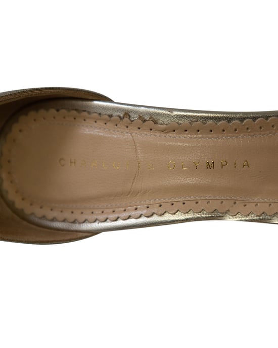 Charlotte Olympia Web-Sandalen aus goldenem Leder - Image 6