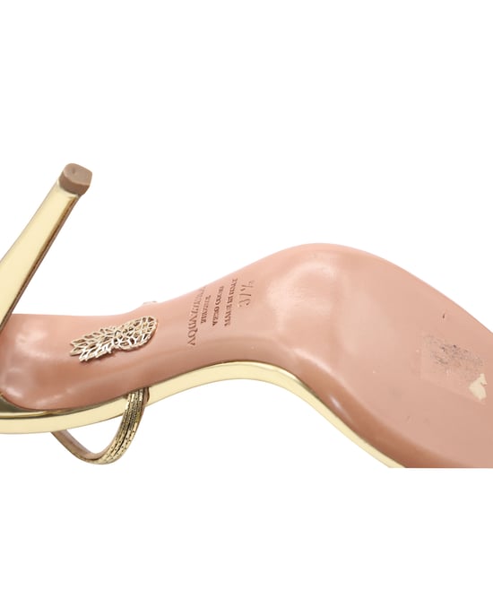 Aquazzura Cannes 105 Riemchen-Sandalen aus goldmetallic Leder - Image 5