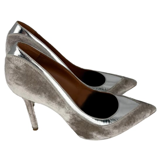 Malone Souliers Spitzpumps aus silbernem Samt - Image 2