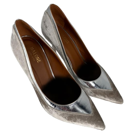 Malone Souliers Spitzpumps aus silbernem Samt - Image 3