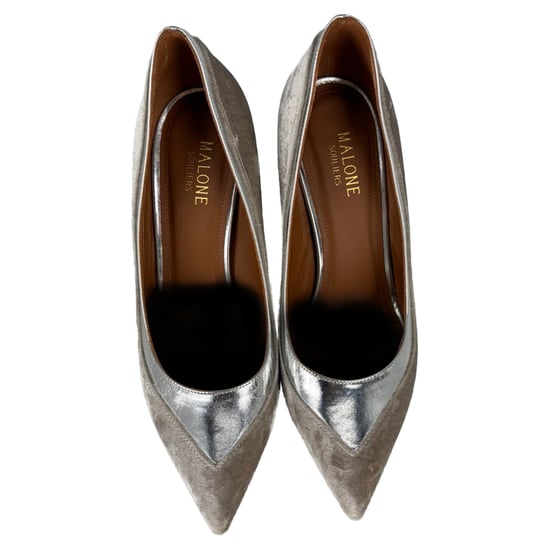 Malone Souliers Spitzpumps aus silbernem Samt - Image 5