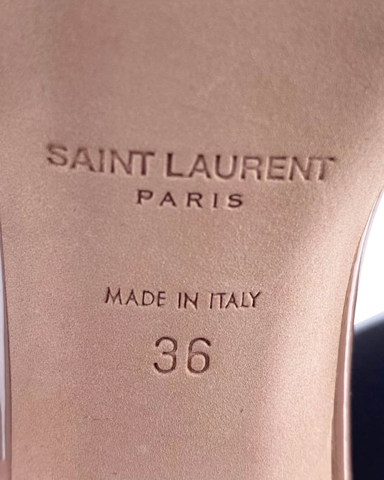 Yves Saint Laurent Riemchenabsätze in beige Lack - Image 6