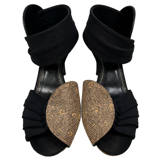 Manolo Blahnik Schlangenprägung Schnürsandalen aus Leder im Tierdruck - Image 3
