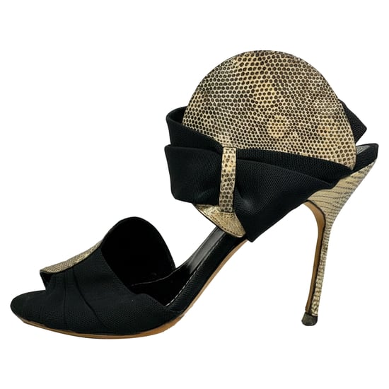Manolo Blahnik Schlangenprägung Schnürsandalen aus Leder im Tierdruck - Image 5