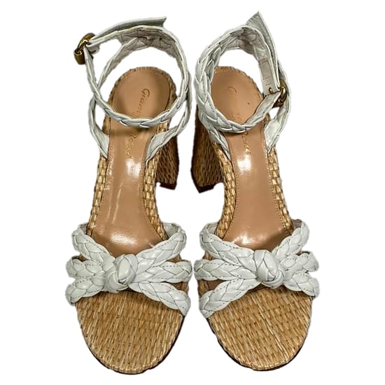 Gianvito Rossi 85 Geflochtene Raffia-Sandalen aus weißem Leder - Image 3
