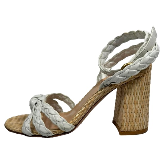 Gianvito Rossi 85 Geflochtene Raffia-Sandalen aus weißem Leder - Image 6