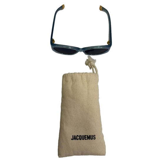 Jacquemus Les Lunettes Ovalo Sonnenbrille aus hellblauem Acetat - Image 4