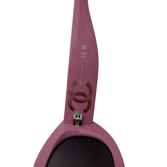 Chanel CC Oval-Rahmen-Sonnenbrille aus pinkem Acetat - Image 4
