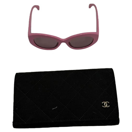 Chanel CC Oval-Rahmen-Sonnenbrille aus pinkem Acetat - Image 6