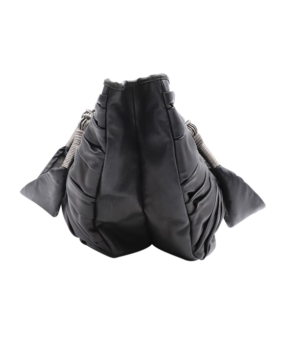 Dior Plissierte Plissé Tasche aus schwarzem Leder - Image 2