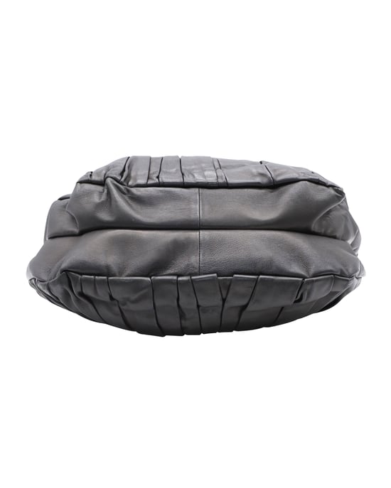Dior Plissierte Plissé Tasche aus schwarzem Leder - Image 4