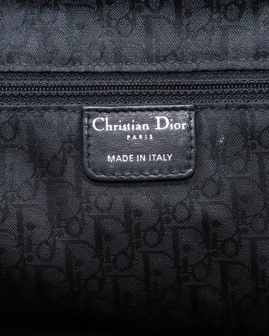 Dior Plissierte Plissé Tasche aus schwarzem Leder - Image 5