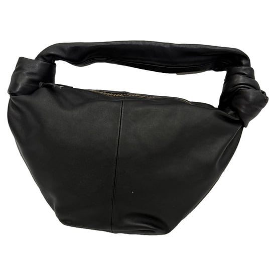 Bottega Veneta Mini Double Knot Hobo-Tasche aus schwarzem Kalbsleder - Image 4
