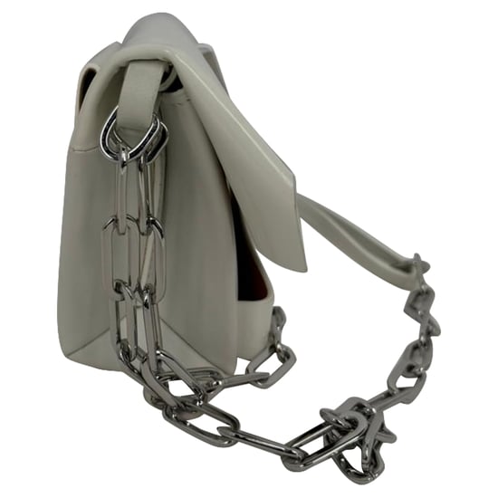 Maison Margiela Kleine Snatched Schultertasche aus weißem Lackleder - Image 3