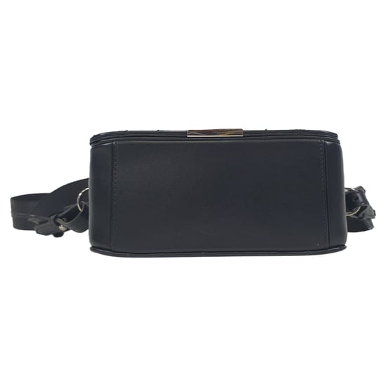 Off-White Diagonal Gepolsterte Binder Klapp Schultertasche aus schwarzem Leder - Image 5