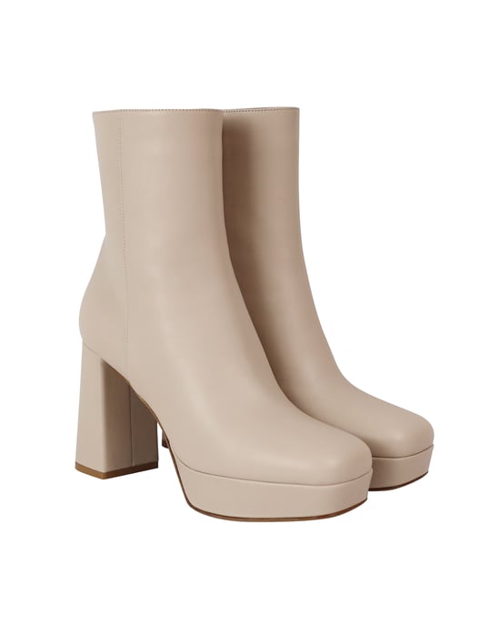 Gianvito Rossi Daisen Plateau-Stiefel aus beigem Leder - Image 3