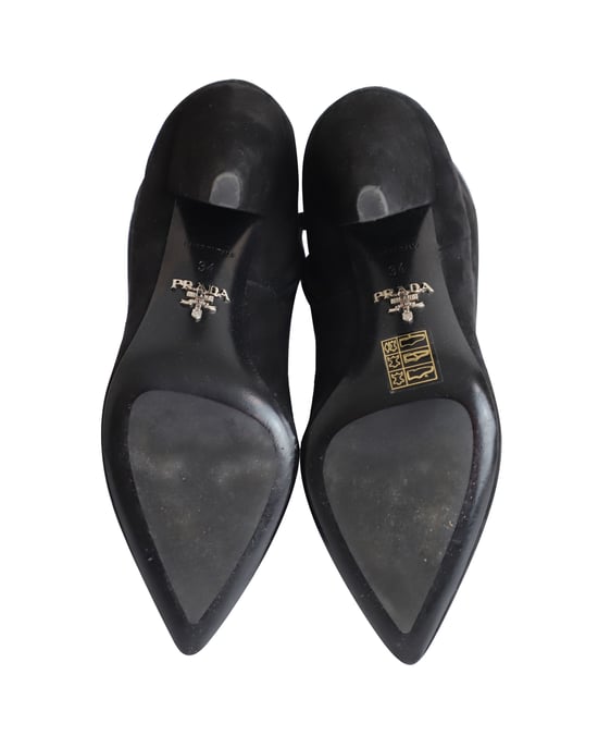 Prada Ankle Boots aus schwarzem Wildleder - Image 4