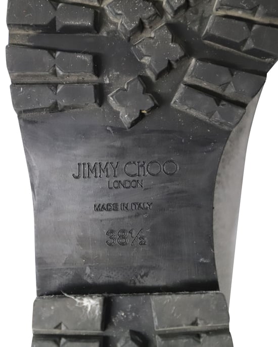 Jimmy Choo Glitzer-Kampfstiefel aus silbernem Polyester - Image 6