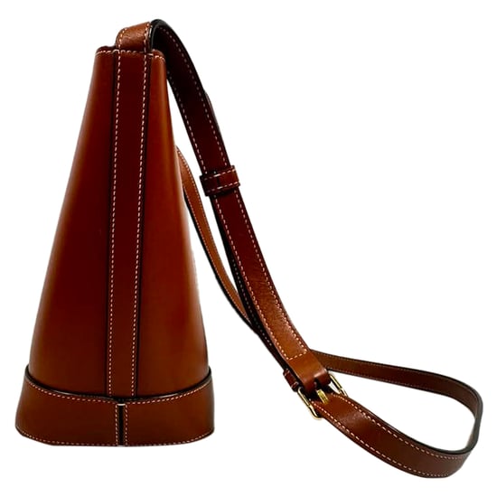 Celine Kleine Cuir Triomphe Bucket Bag aus braunem Leder - Image 3