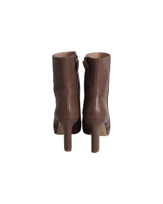 Stuart Weitzman Rosalind 90 Plateau-Ankle Boots aus braunem Leder - Image 4